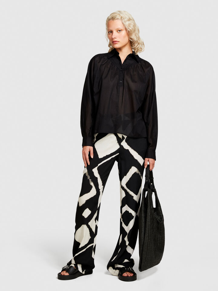 Oversized blouse - women's blouses - Black | Sisley image number 1